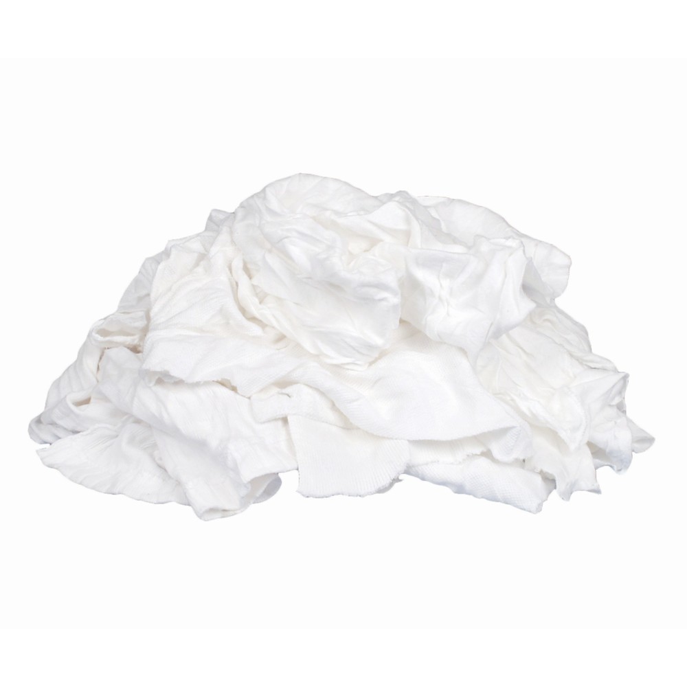 Buffalo Industries Recycled White T Shirt Cloth Rag 25 Lb Box - Flockneti