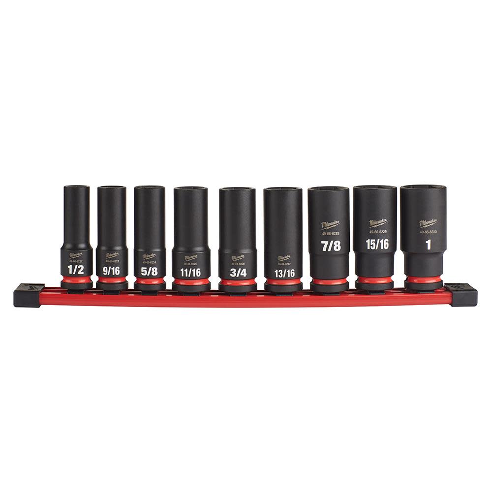 Milwaukee Impact Socket 1/2″ Drive SAE 6 Point 9pc - Flockneti