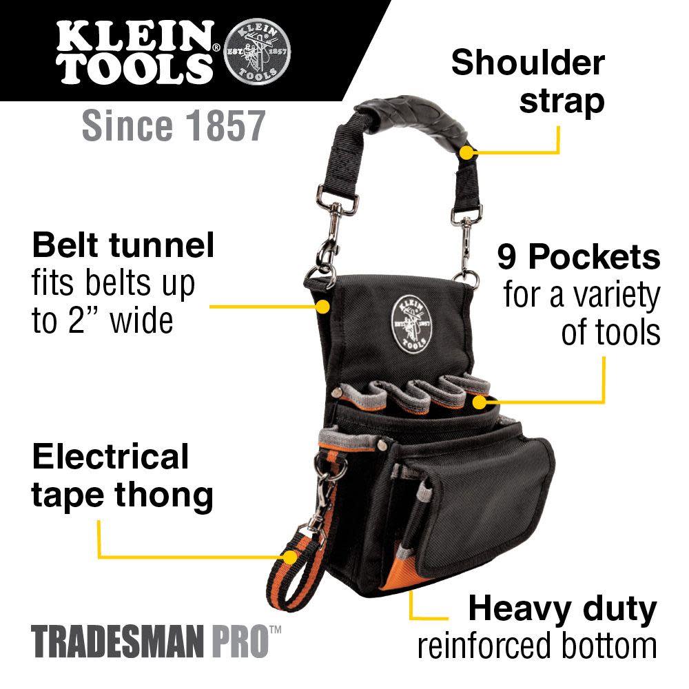 Klein Tools Tradesman Pro 9 Pocket Tool Pouch - Flockneti
