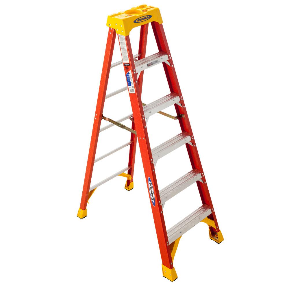 Werner 6ft Type IA Fiberglass Step Ladder 6206 - Flockneti