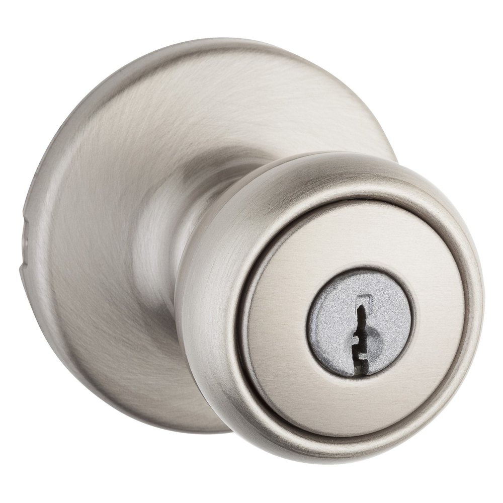 Kwikset Satin Nickel Security Keyed Entry Exterior Tylo Lockset Knob - Flockneti