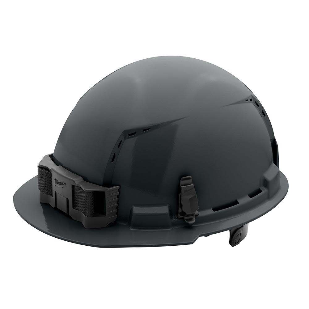 Milwaukee Gray Front Brim Vented Hard Hat with 6pt Ratcheting Suspension Type 1 Class C - Flockneti