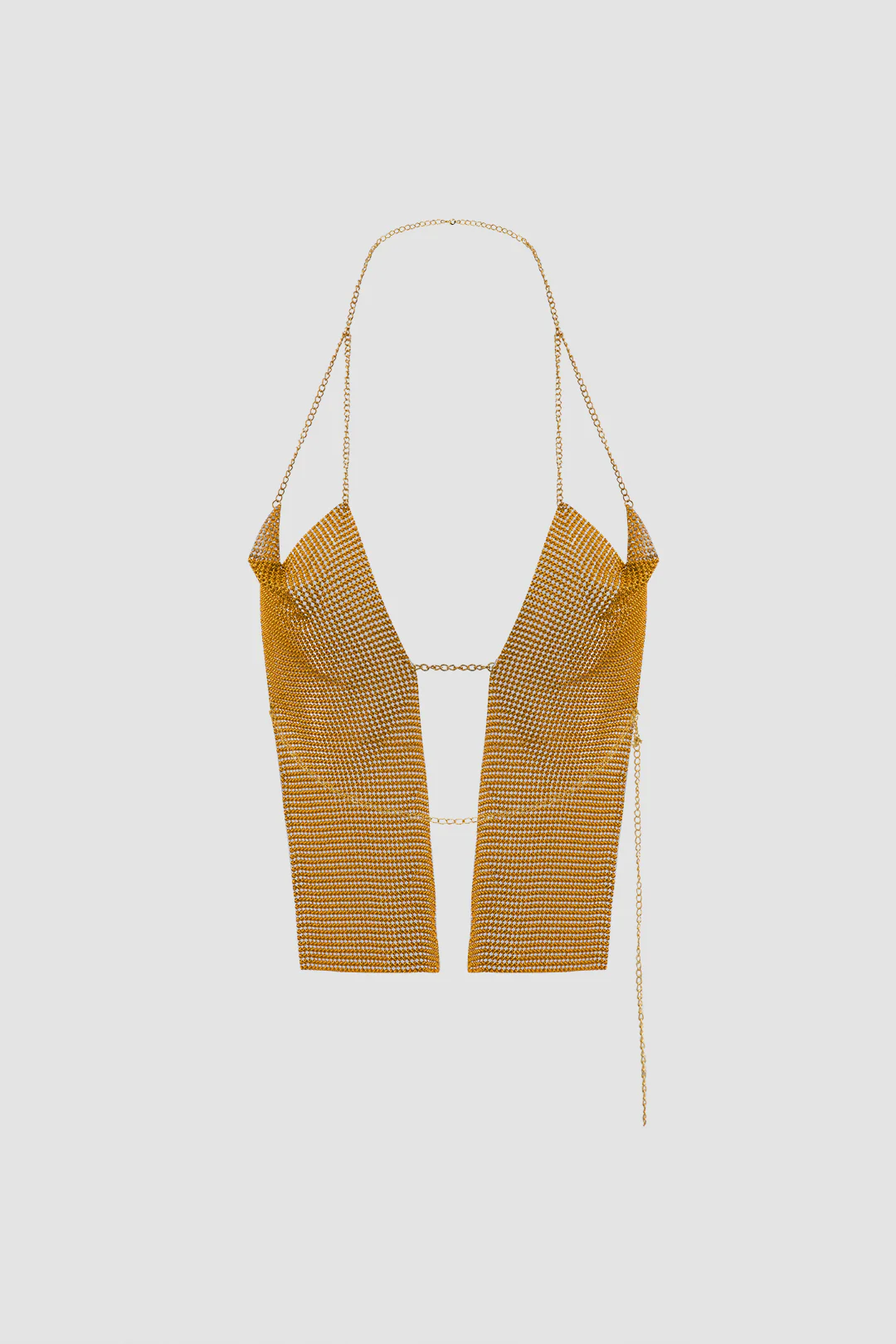 Halter Neck Rhinestone Decor Cut Out Cami Top - Flockneti