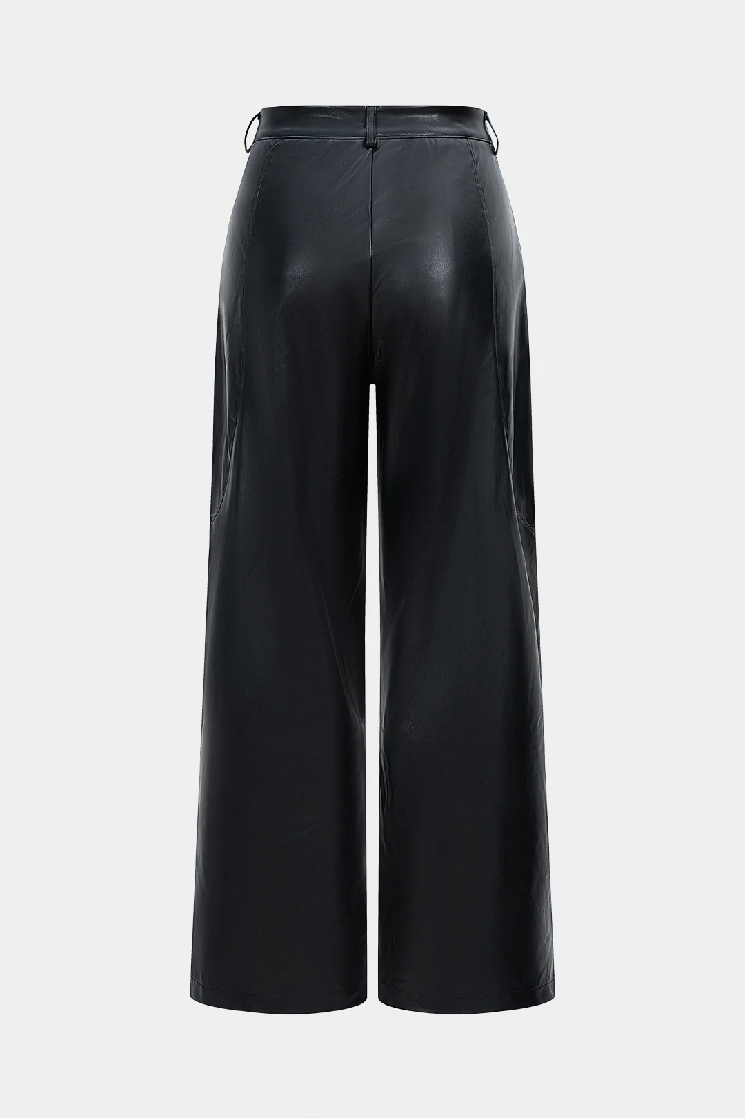 Faux Leather Straight Leg Pocket Trousers - Flockneti