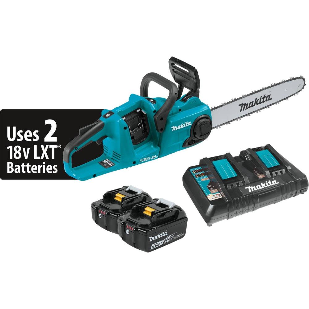 Makita 18V X2 (36V) LXT Lithium-Ion Brushless Cordless 16″ Chain Saw Kit (5.0Ah) - Flockneti