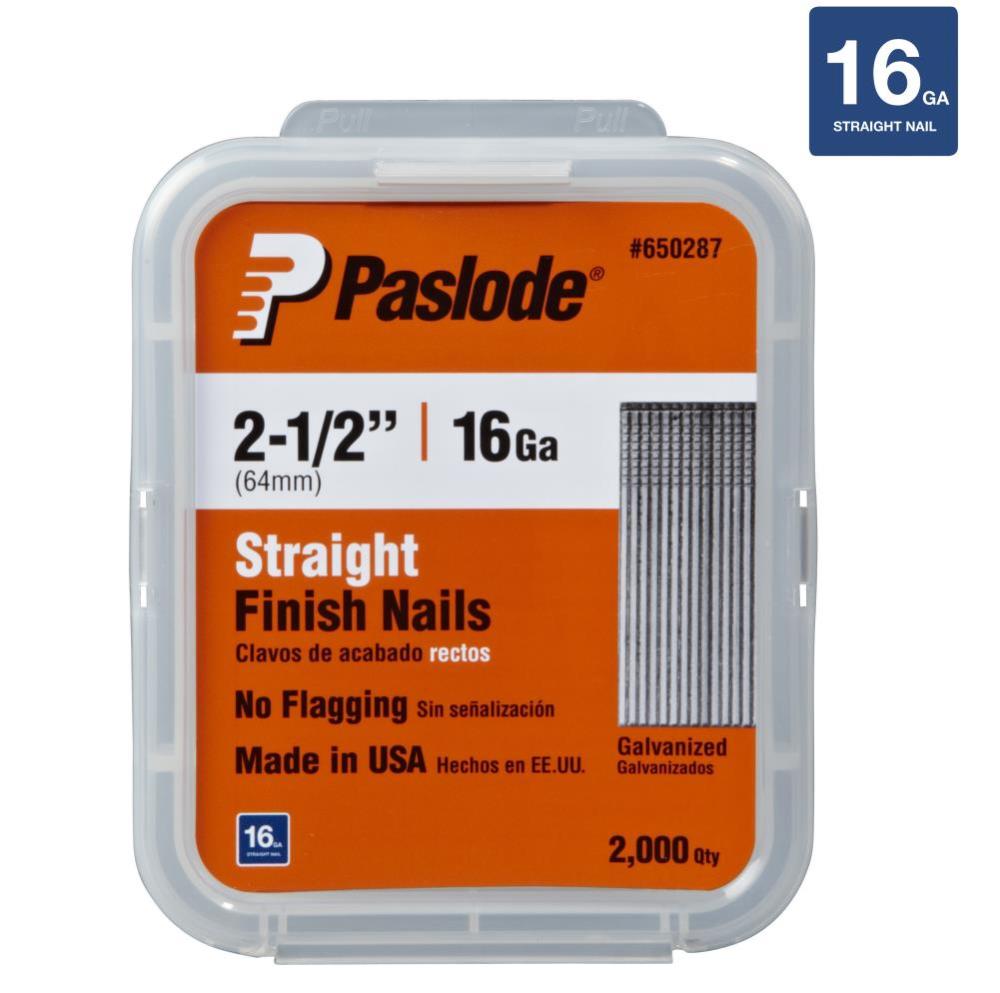 Paslode 2000 Pack 2-1/2″ 16 Ga Galv Straight Finishing Nails - Flockneti