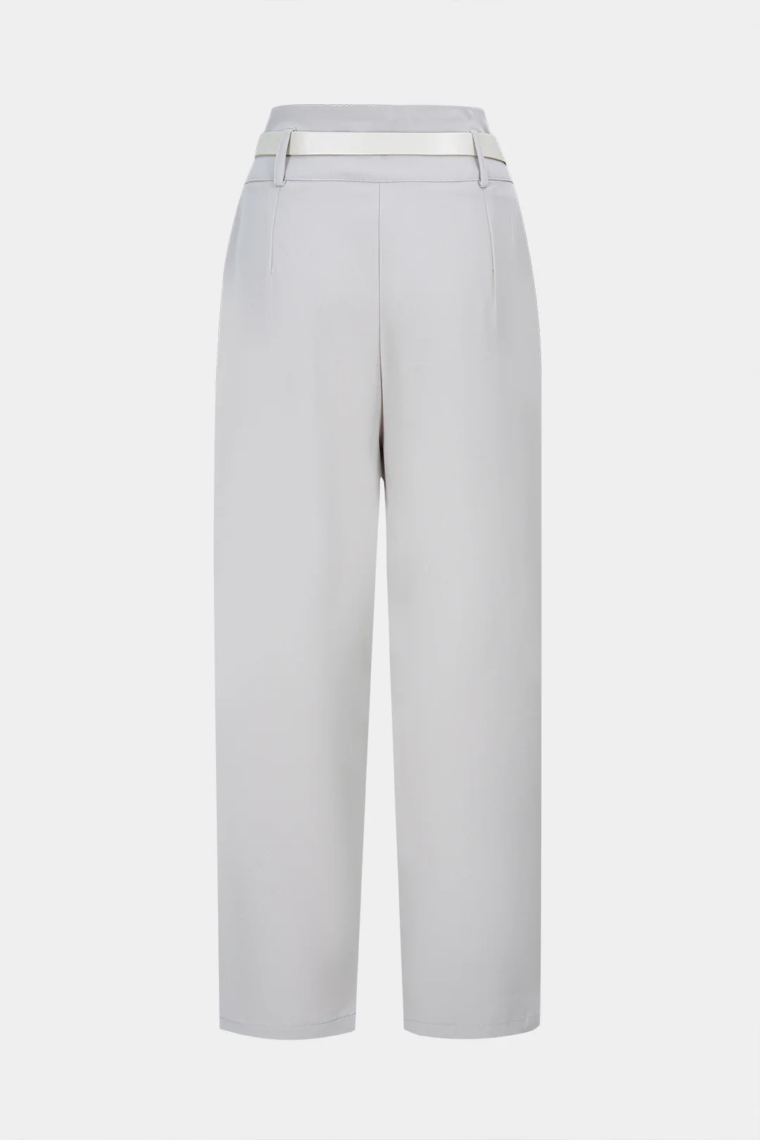 Belted Button Asymmetrical High Waist Pants - Flockneti
