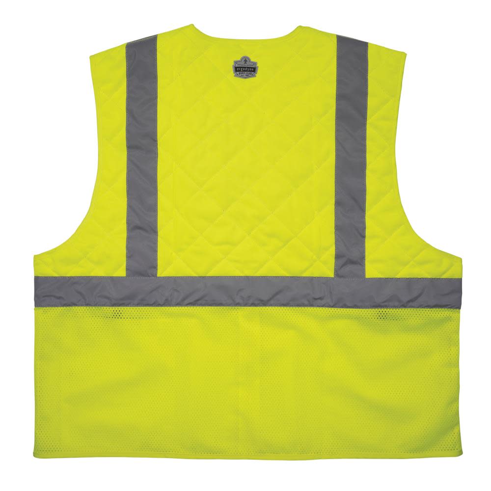 Ergodyne Chill Its 6668 Hi Vis Safety Cooling Vest Type R Class 2 Lime Large - Flockneti