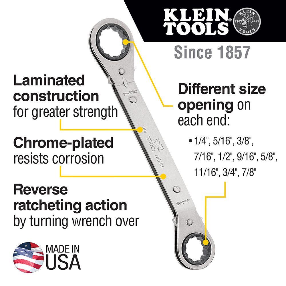 Klein Tools Reverse Ratchet Box Wrench Set 5 Pc - Flockneti