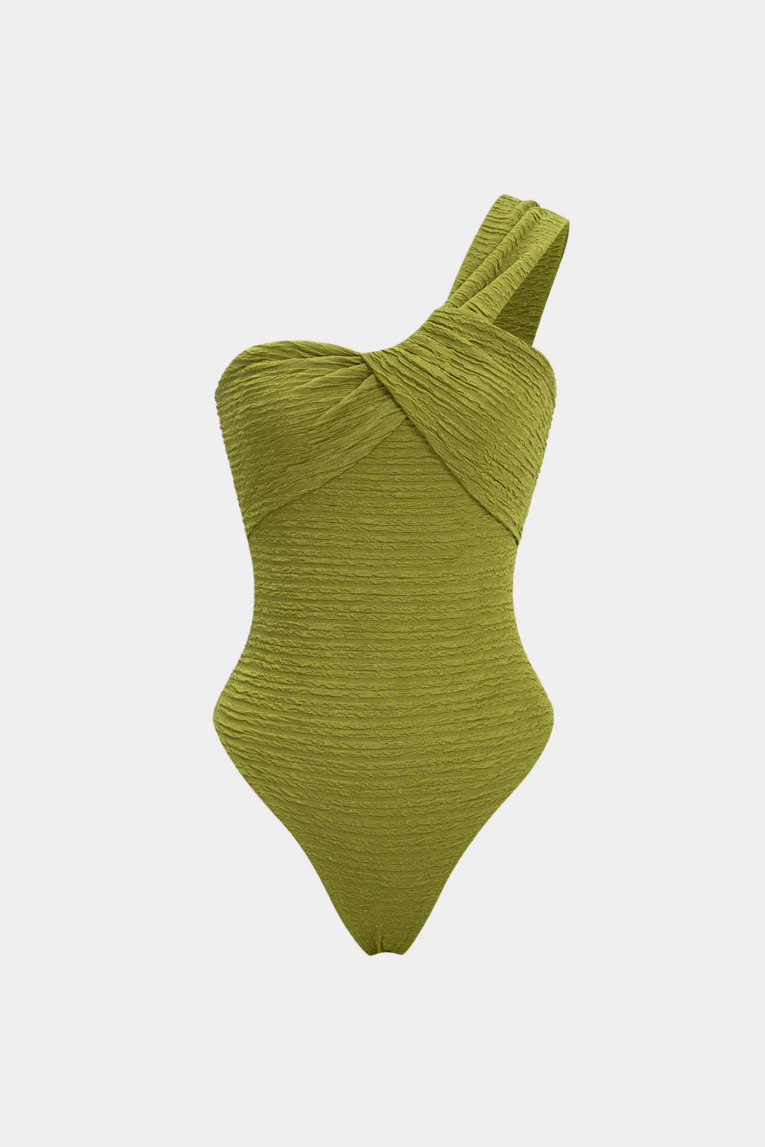 One Shoulder Crossed Ruched Sleeveless Bodysuit - Flockneti