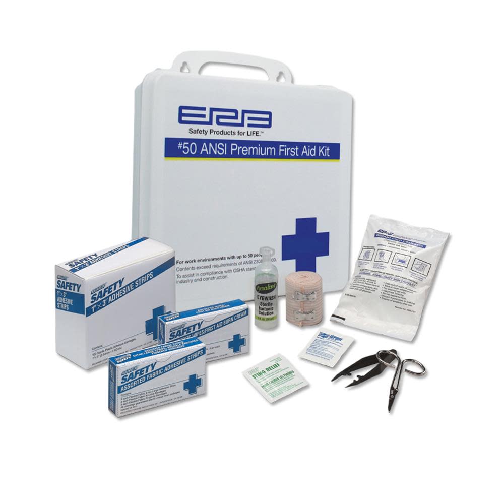 ERB 50 Person ANSI Premium First Aid Kit with Plastic Case - Flockneti