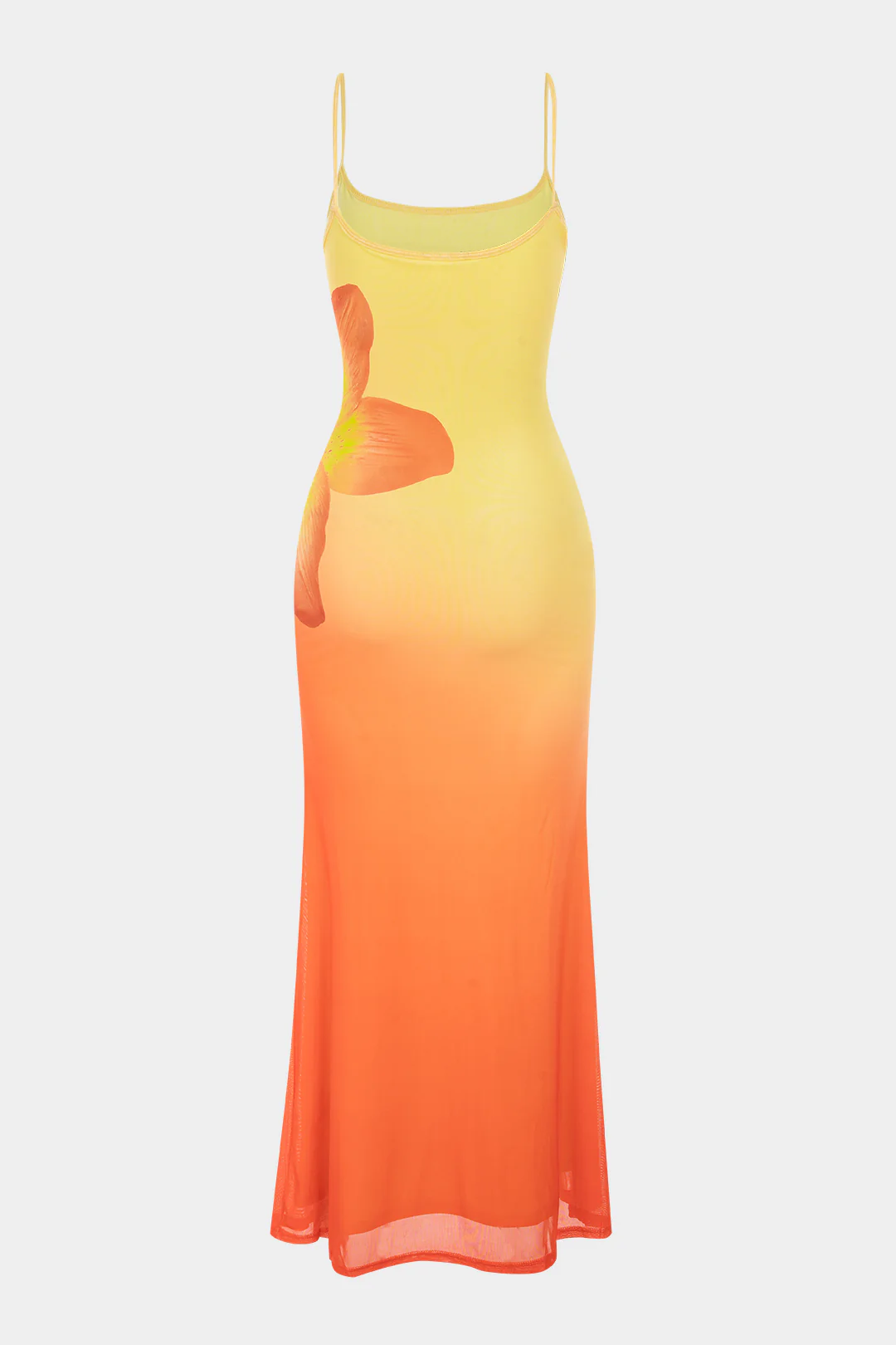 Ombre Floral Print Sleeveless Maxi Dress - Flockneti