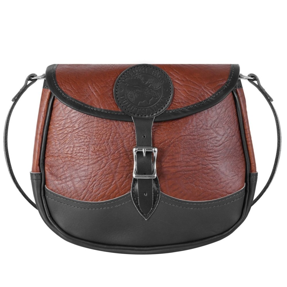 Duluth Pack 6 Liter Capacity Black Trim Large Bison Leather Shell Purse - Flockneti