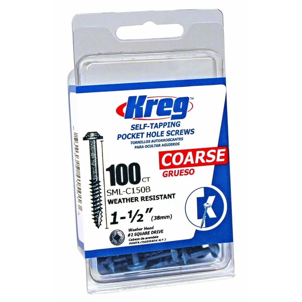 Kreg 1-1/2″ #8 CRS WH Blue-Kote Pocket Screw – 100ct - Flockneti