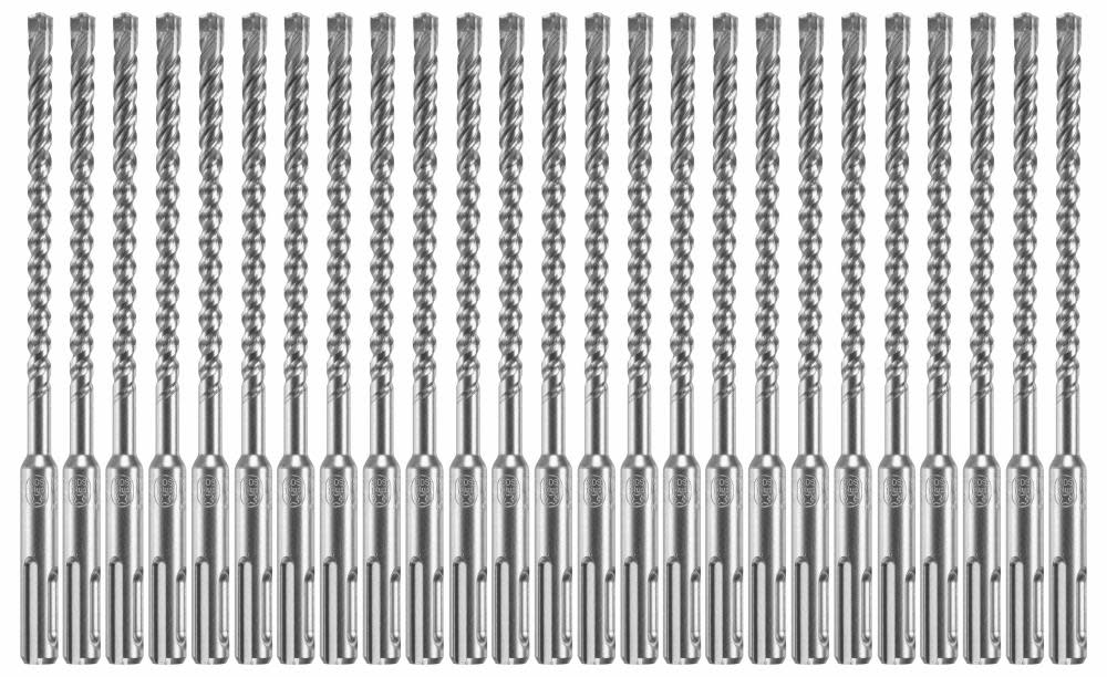 Bosch 25 pc. 1/4 In. x 4 In. x 6 In. SDS-plus Bulldog Xtreme Carbide Rotary Hammer Drill Bits - Flockneti