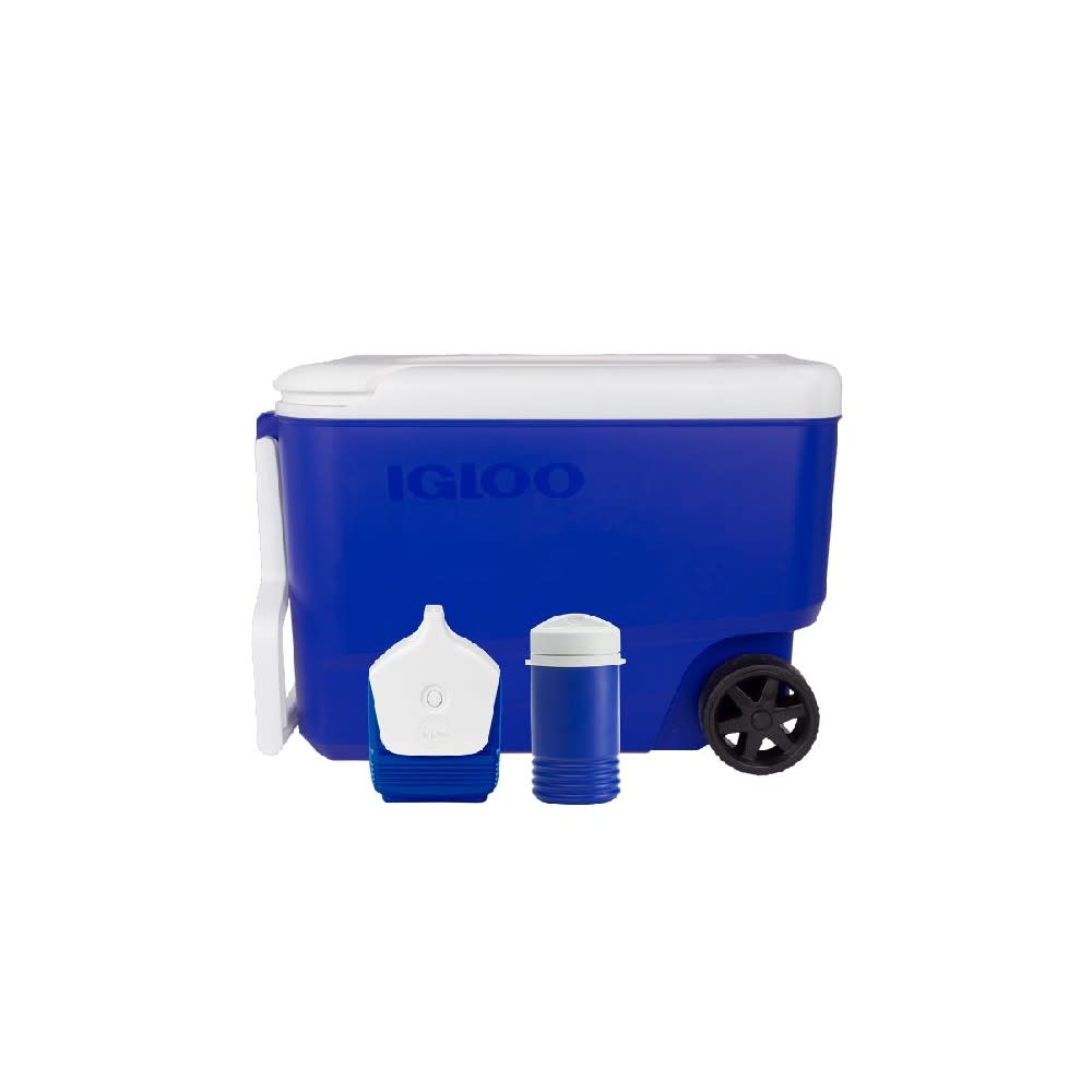 Igloo Blue Wheelie Cooler 38qt with Playmate Mini & 1Qt Legend Set - Flockneti