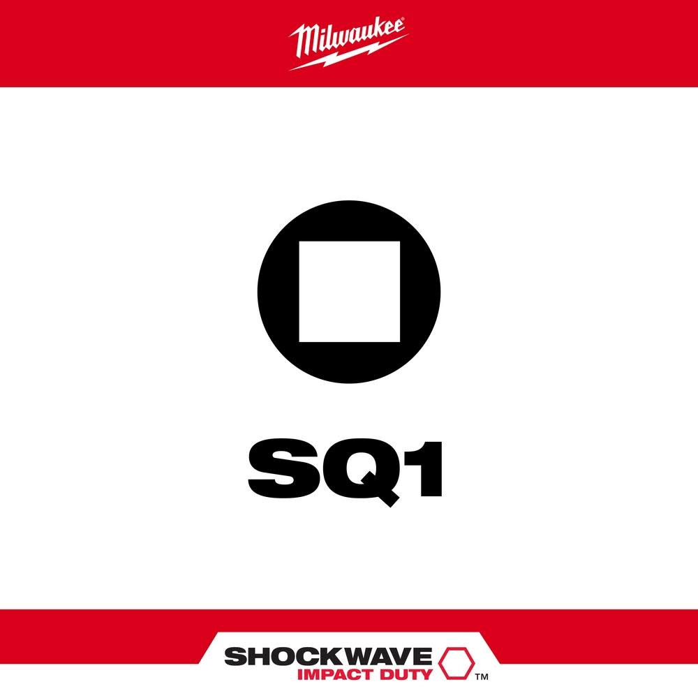 Milwaukee SHOCKWAVE 3.5 in. SQ1 Impact Driver Bits 5PK - Flockneti
