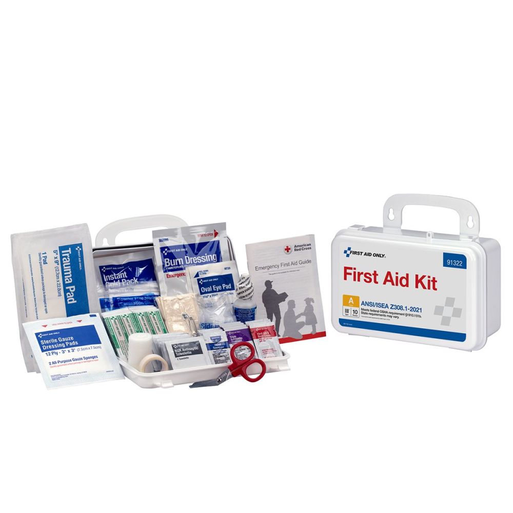 First Aid Only First Aid Kit 10 Person Plastic Case ANSI A - Flockneti