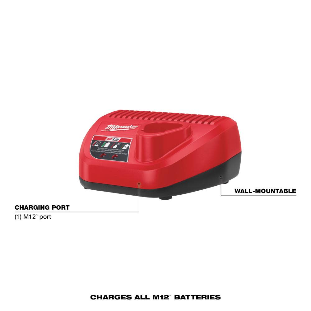 Milwaukee M12 Lithium-Ion Battery Charger - Flockneti