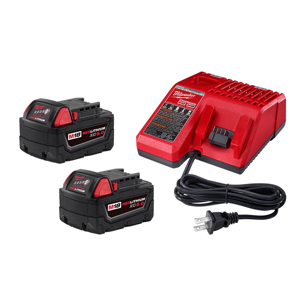 Milwaukee M18 REDLITHIUM XC5.0 Battery 2pk Starter Kit - Flockneti