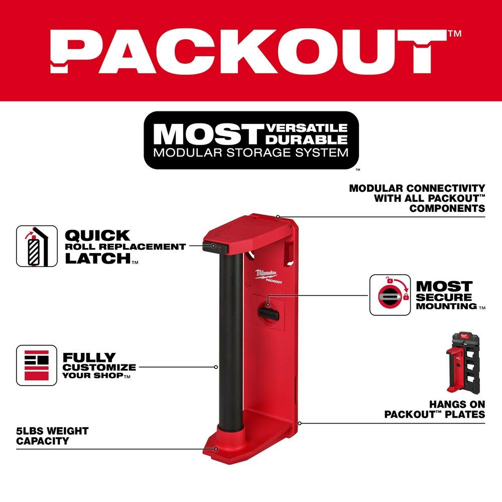 Milwaukee PACKOUT Roll Holder - Flockneti