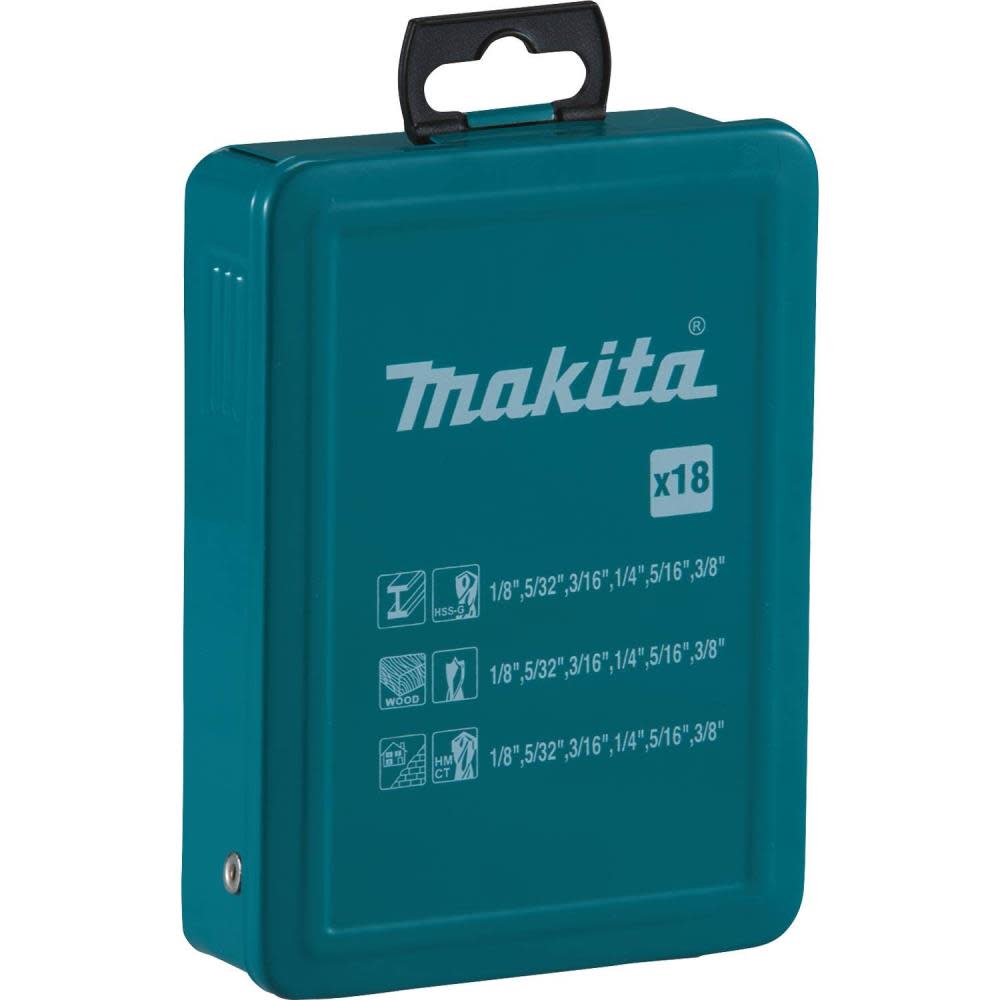 Makita 18 Pc. Assorted Drill Bit Set - Flockneti