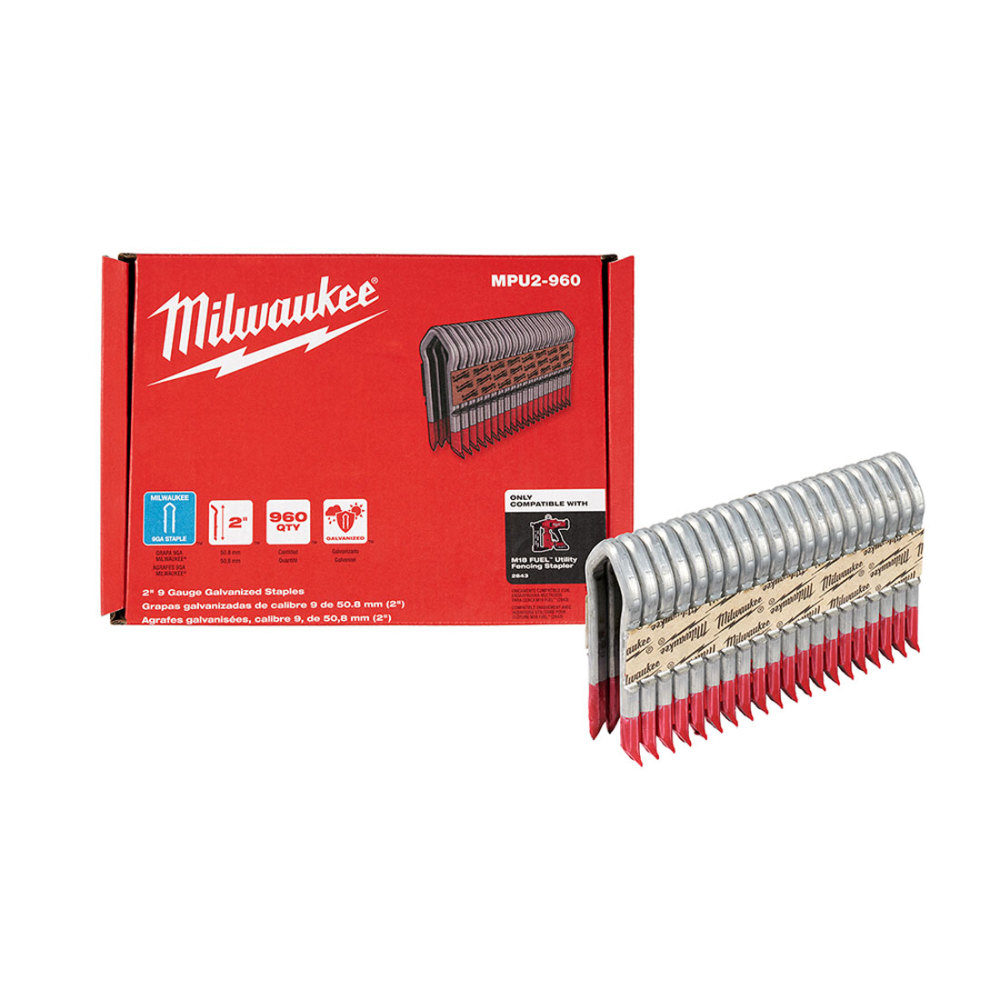 Milwaukee Galvanized Staples 2″ 9 Gauge - Flockneti