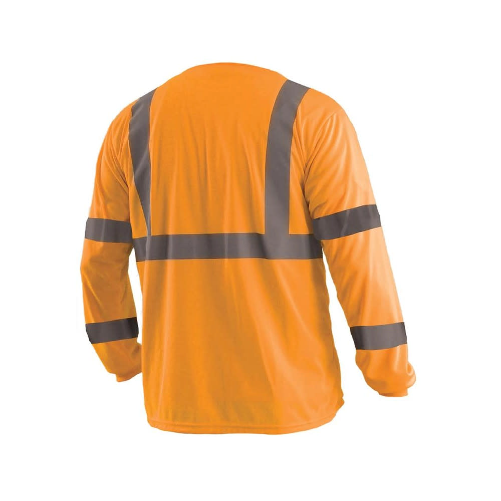 Occunomix 3X Hi-Vis Orange Wicking Birdseye T-Shirt Long Sleeve 3X - Flockneti