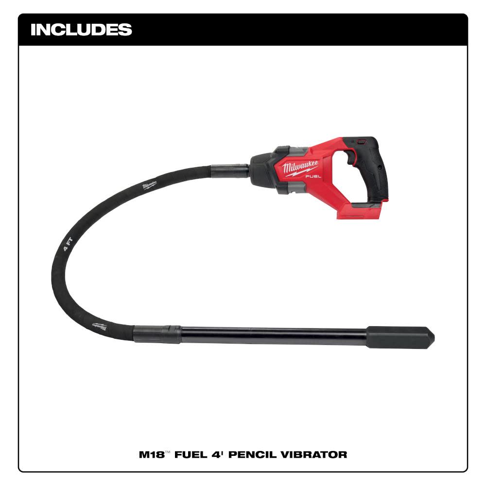 Milwaukee M18 FUEL 4′ Concrete Pencil Vibrator Bare Tool - Flockneti