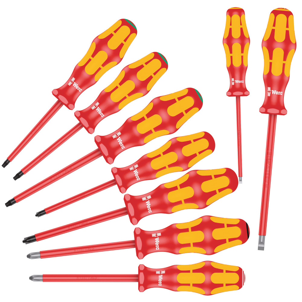 Wera Tools 9pc Kraftform Plus 160 i/162 i/167 i/9 Screwdriver Set - Flockneti
