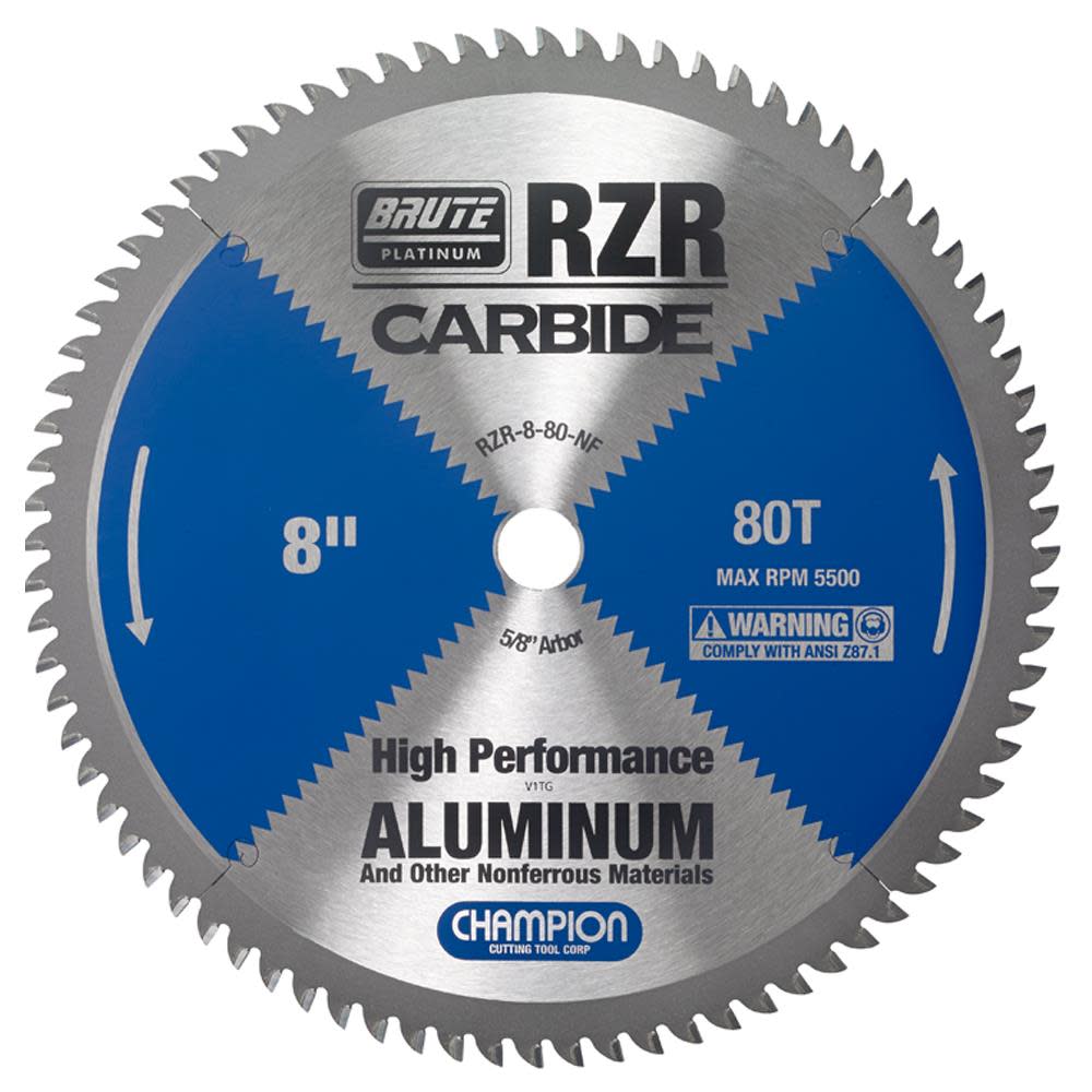 Champion Cutting Tool Brute Carbide Tipped Circular Saw Blade 8″ (aluminum/non-ferrous cutting) - Flockneti
