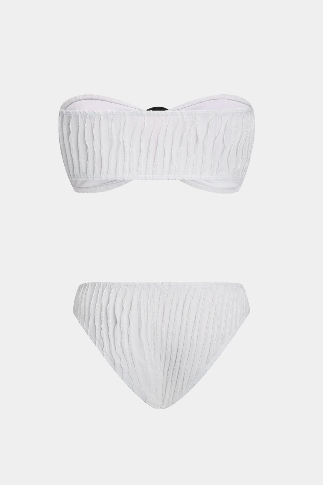 3D Flower Decor Contrast Bikini Set - Flockneti