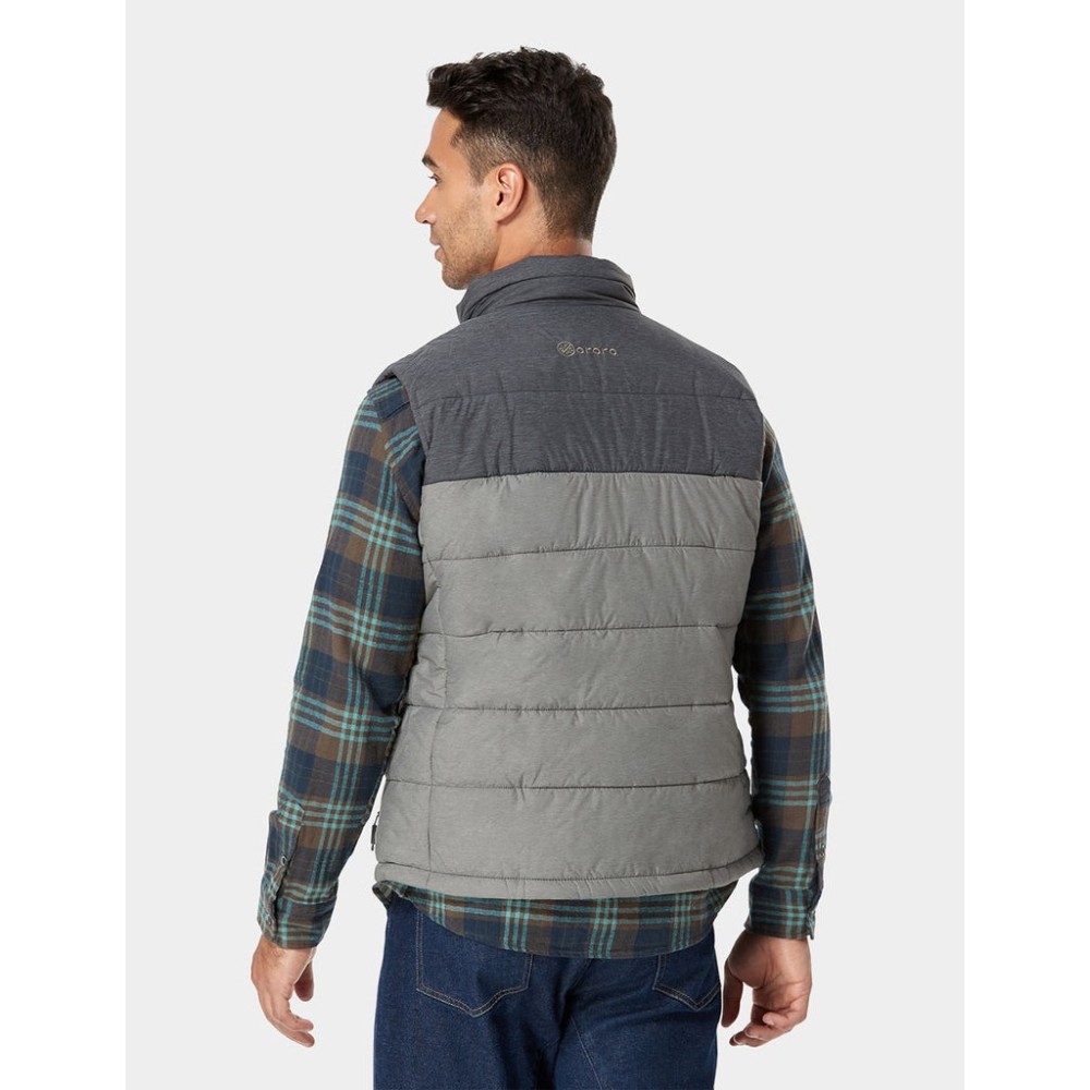 ORORO Mens Flecking Gray Classic Heated Vest Kit 3X - Flockneti