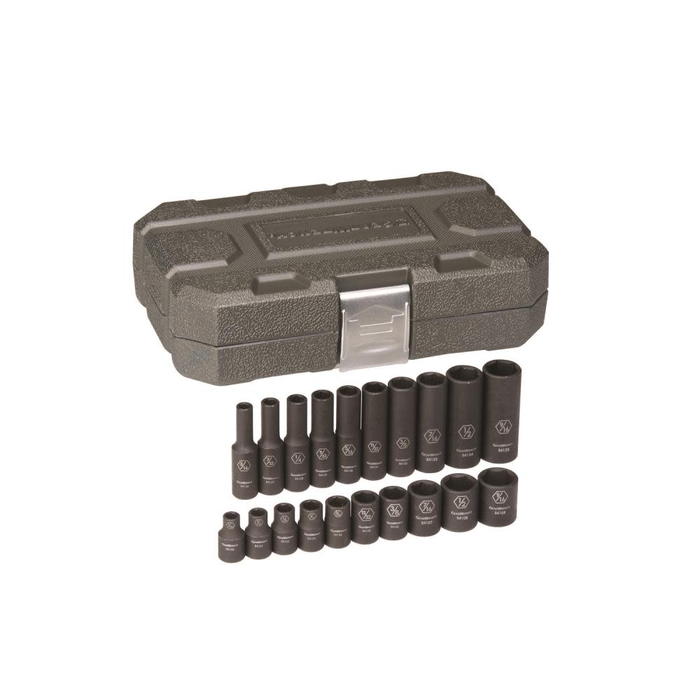 GEARWRENCH 20 Pc. 1/4″ Drive 6 Point Standard & Deep Impact SAE/Metric Socket Set - Flockneti