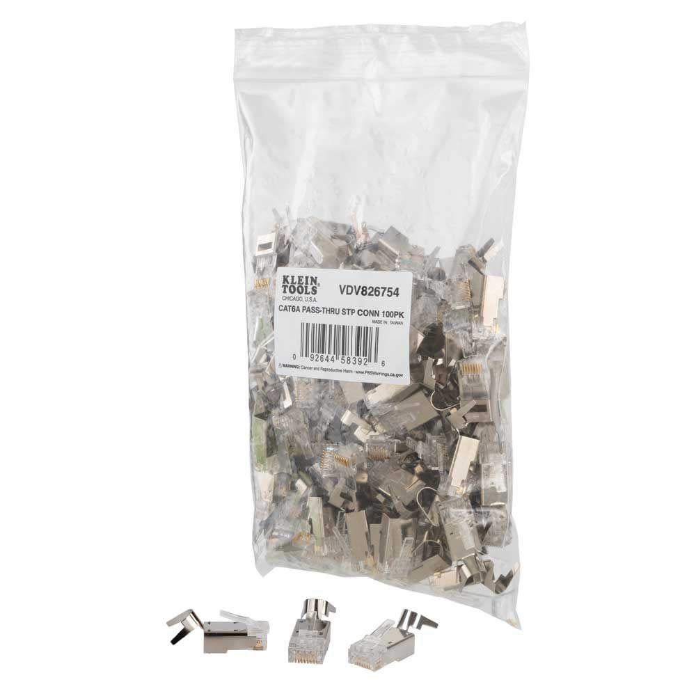 Klein Tools CAT6A STP Pass Thru Plug 100pk - Flockneti