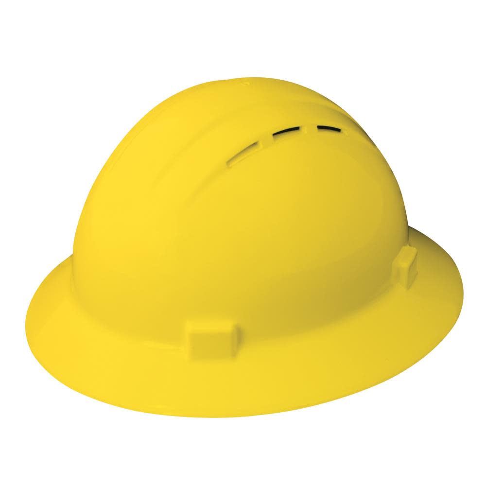 ERB Yellow Americana Full Brim Vent Hard Hat Ratchet Suspension - Flockneti