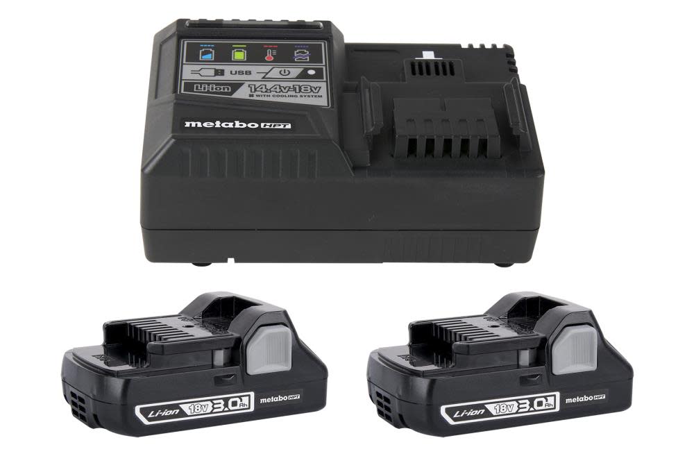 Metabo HPT 18V Lithium Ion Battery and Charger Kit 3.0 Ah - Flockneti