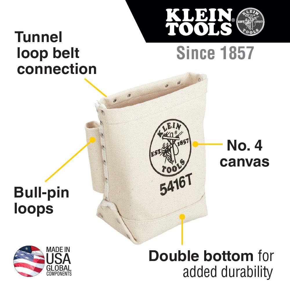 Klein Tools Bull Pin/Bolt Bag with Tunnel Loop - Flockneti