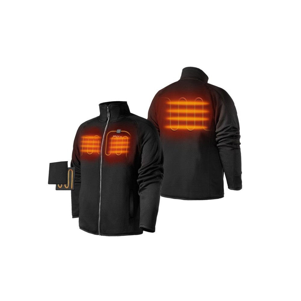 ORORO Mens Black Heated Fleece Jacket Kit Large - Flockneti