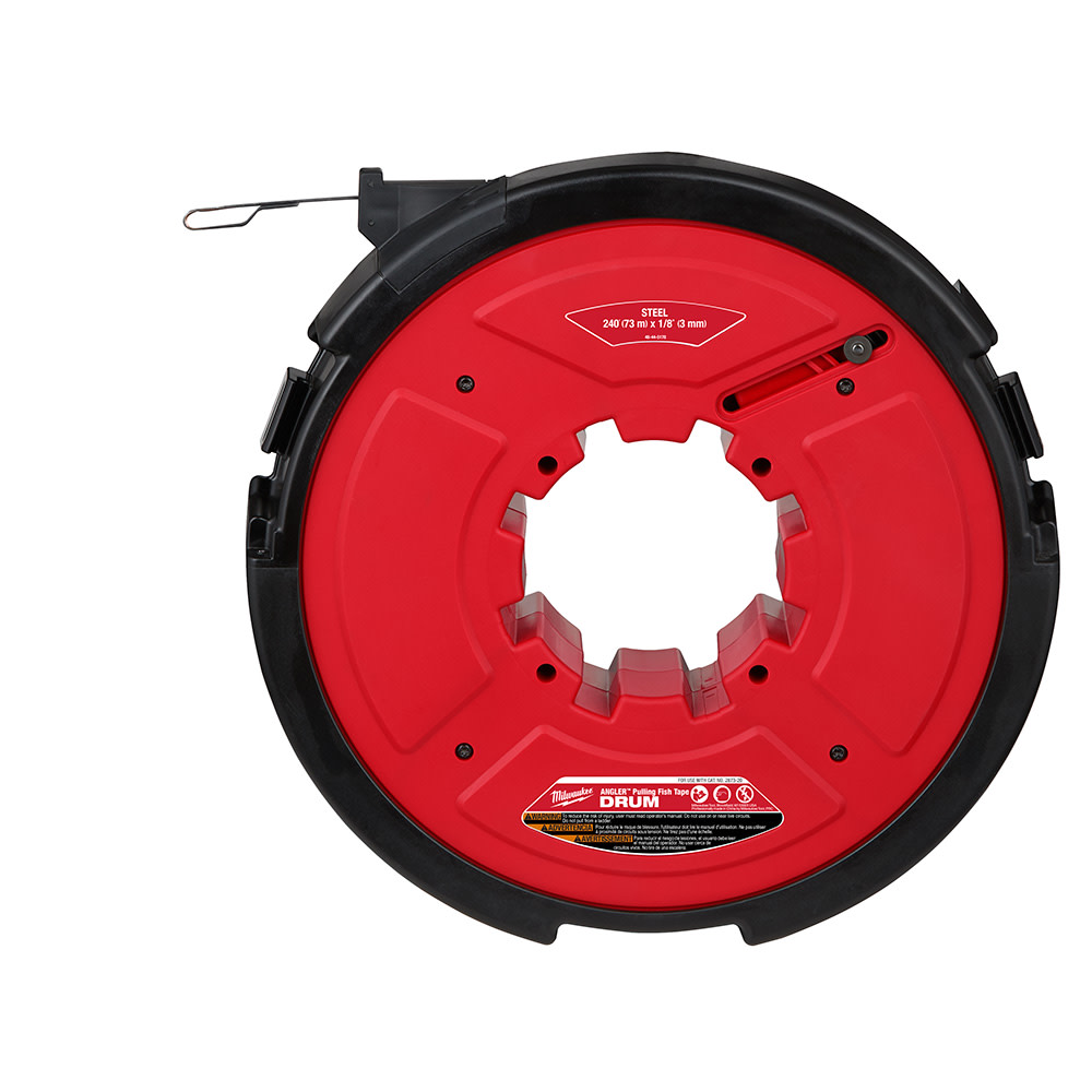 Milwaukee M18 FUEL Angler 240′ x 1/8″ Steel Pulling Fish Tape Drum - Flockneti