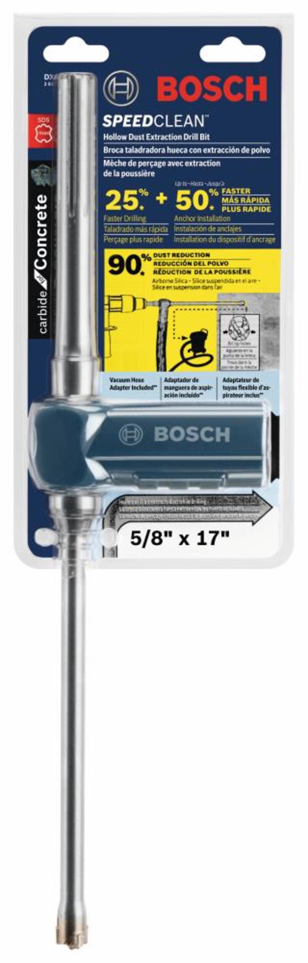 Bosch 5/8 In. x 17 In. SDS-max Speed Clean Dust Extraction Bit - Flockneti