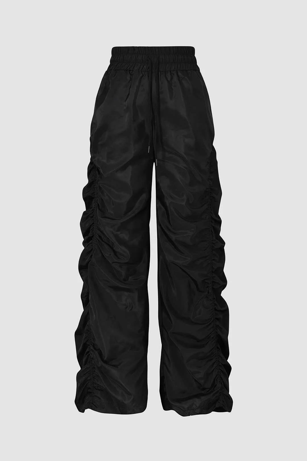 Gathered Drawstring Wide Leg Cargo Pants - Flockneti