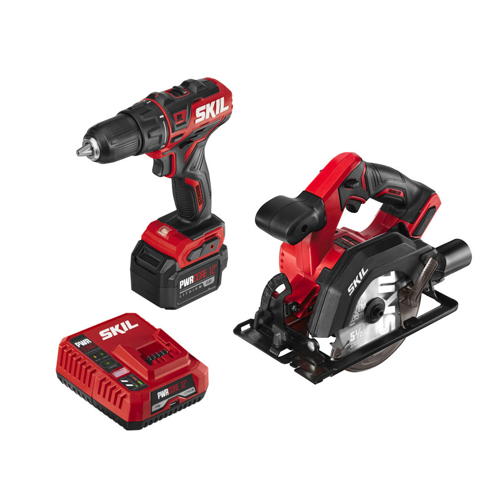 SKIL PWRCORE 12 Brushless 12V Drill Driver and Circular Saw Kit - Flockneti