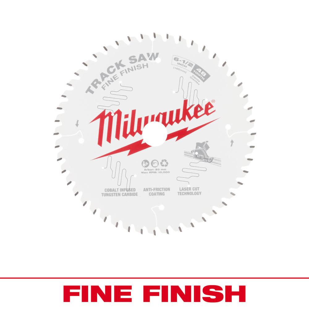 Milwaukee 6 1/2″ 48T Fine Finish Track Saw Blade - Flockneti