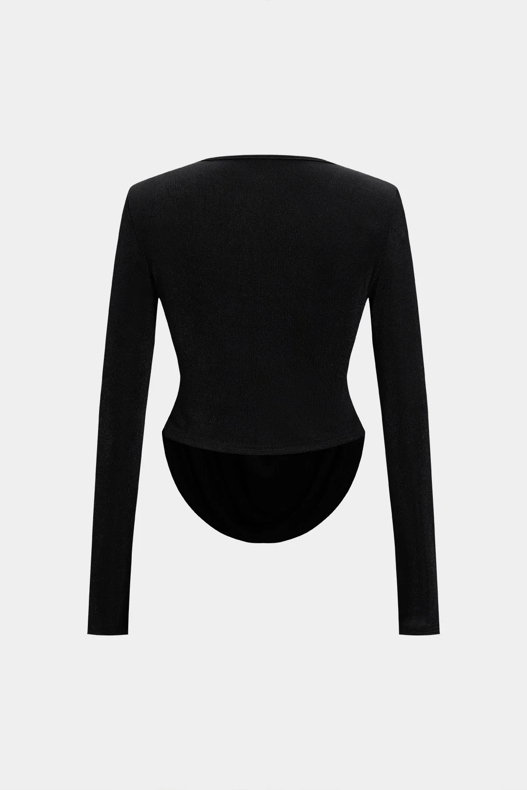 Draped Cowl Neck Ruched Long-Sleeve Top - Flockneti