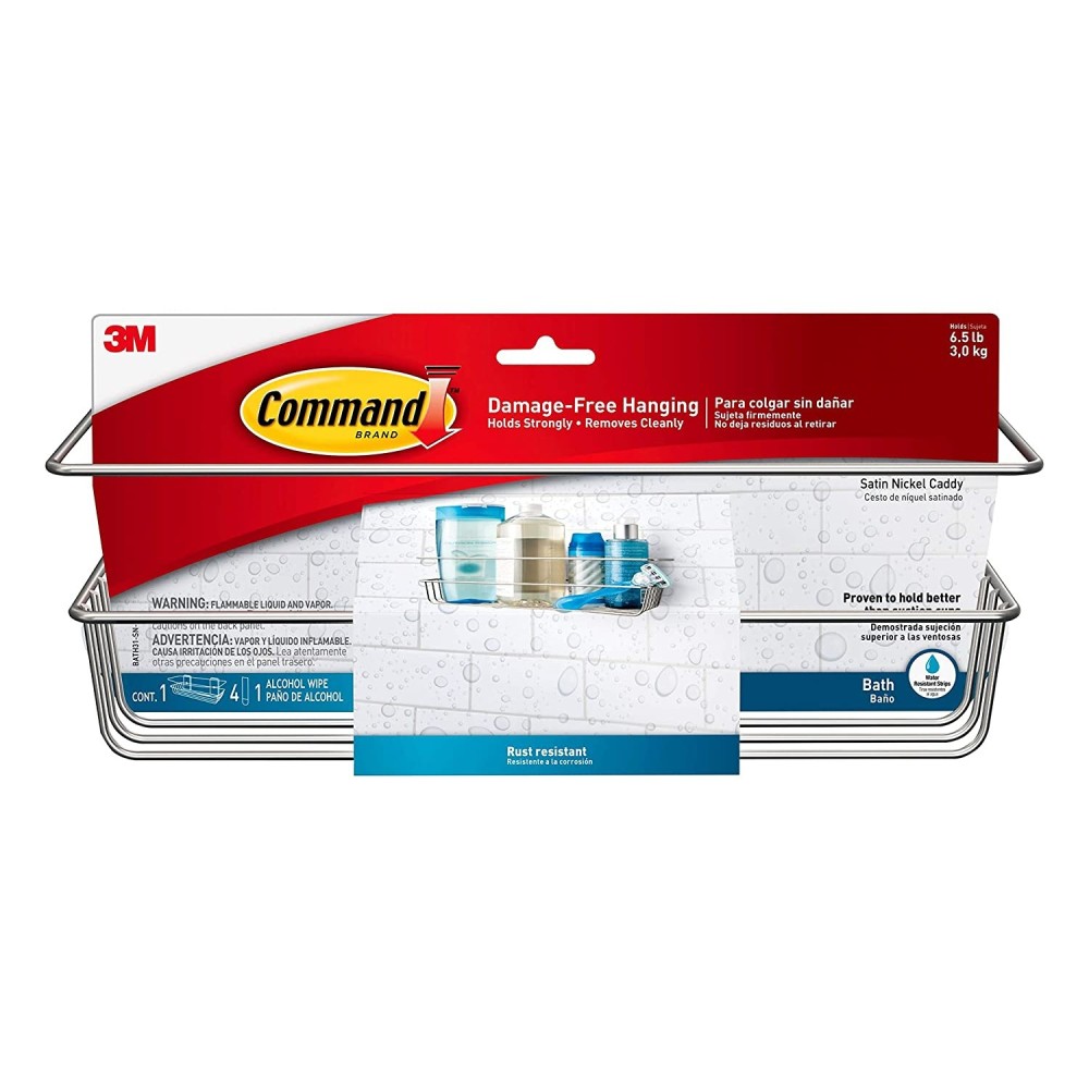 3M Command Satin Nickel Shower Caddy - Flockneti