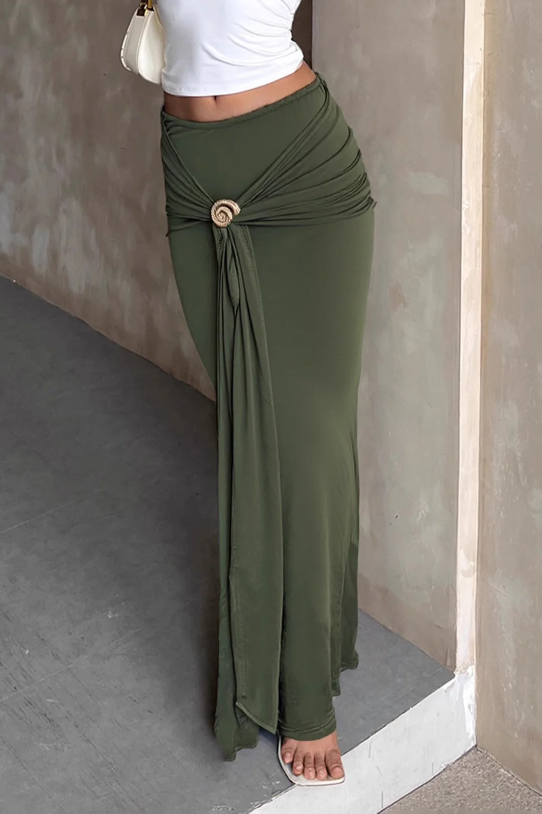 Metallic Ruched Skirt - Flockneti
