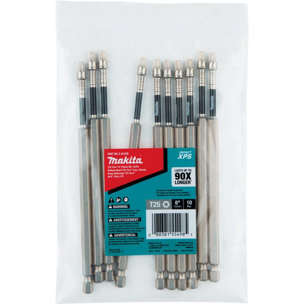 Makita Impact XPS T25 Torx 6″ Power Bit – 10 Pack - Flockneti