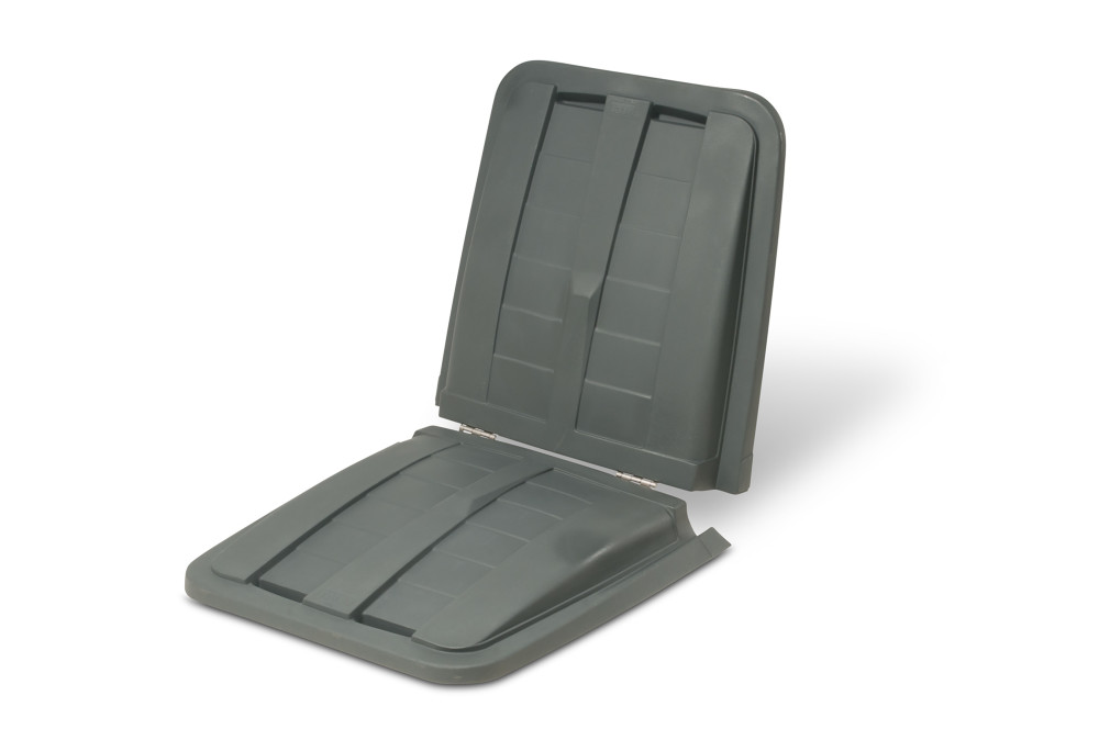 Toter 1 Cubic Yard Removable Split Lid for Tilt Trucks Gray - Flockneti