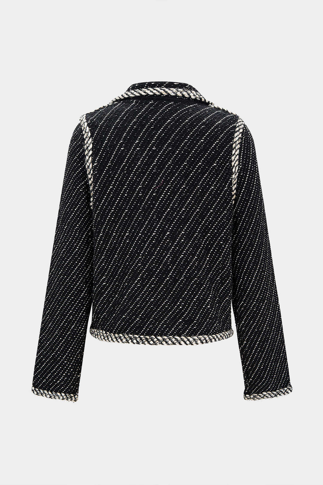 Knit Contrast Metallic Button Lapel Outerwear - Flockneti